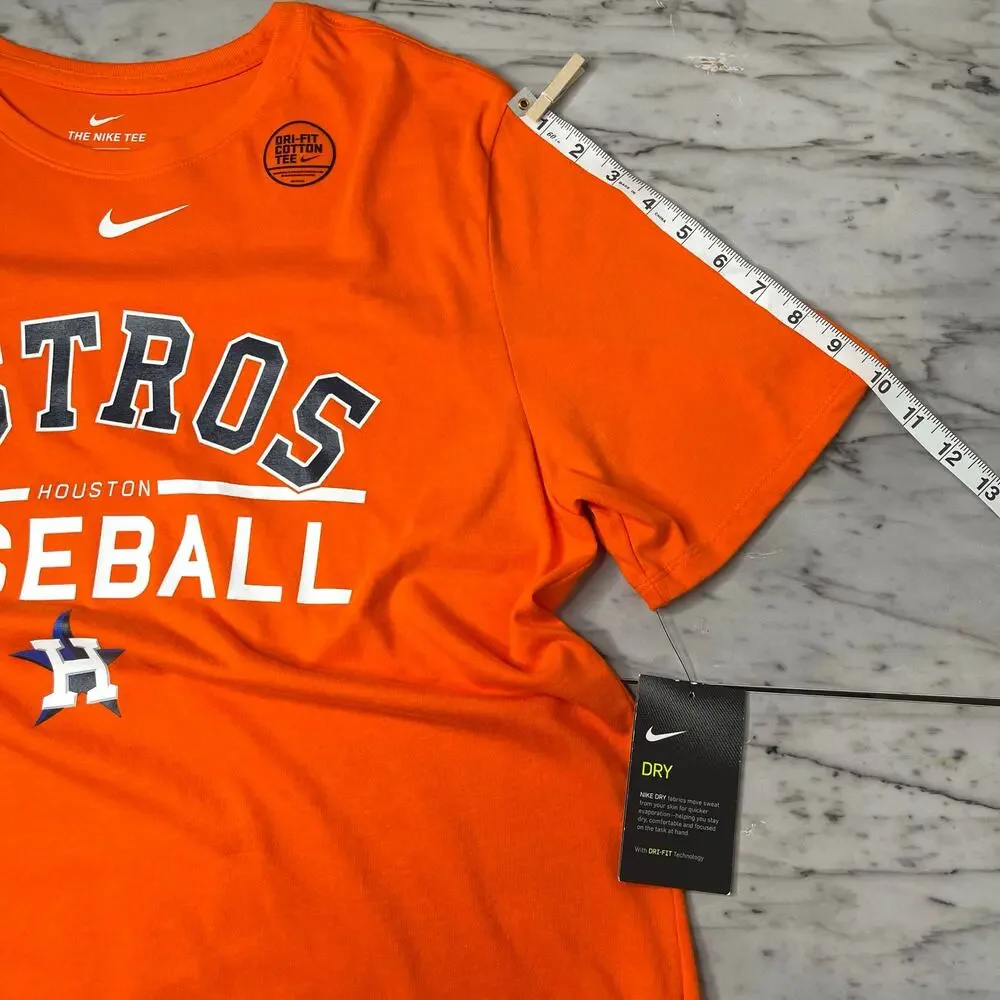 Nike Houston Astros Baseball T-Shirt Men’s Orange Dri-Fit Short Sleeve Tee NWT